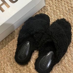 Shutz Faux Fur Slides - Sandals sz. 6 Sandalia  Salto Rasteiro